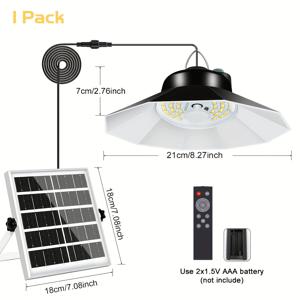 TEMU 1개 차고등 태양광 정원등 태양광 펜던트등 색온도 및 밝기 조절 가능 IP65 실내외 상업용 또는 가정용 조명