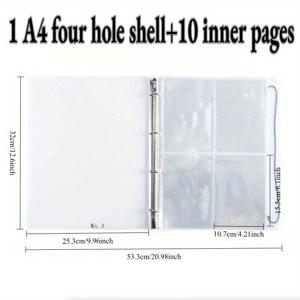 TEMU 자석 시트가 있는 A4 크래프트 정리 바인더 - 헤비듀티 PP 보관 폴더, 자석 잠금장치, 스크랩북킹, 스탬핑, 다이커팅용 멀티포켓 오거나이저 - A4 용지 호환 가능, 공예가, 스크랩북러, 카드 메이커를 위한 공간 절약형 데스크 오거나이저, 기능적 디자인, 견고한 구조, 스크랩북 용품