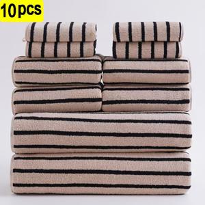 TEMU 10개입 욕실 수건 세트, 목욕 타월 2개, 워시클로스 4개, 핸드 타월 4개, 뛰어난 흡수력, 매우 부드러움, 보풀 없음, 퇴색 방지, 고품질 두께, 목욕 타월, 빠른 건조 전신 수건, 욕실, 사우나 스파, 캠핑을 위한 이상적인 휴일 선물