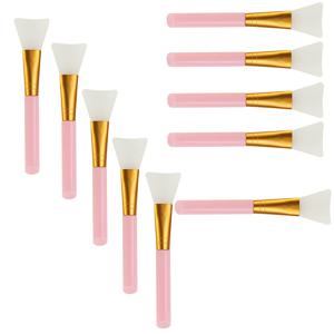TEMU 10개 핑크 실리콘 마스크 브러쉬 세트 - 부드러운 브리스틀 얼굴 및 메이크업 브러쉬, 피부 관리용, 미용 및 마스크 적용용 - 내구성 있는 ABS 플라스틱 손잡이, 인체공학적 디자인, 민감한 피부에 부드럽고 가벼운 베이지색, 도구, 매끄러운 브러시 마감