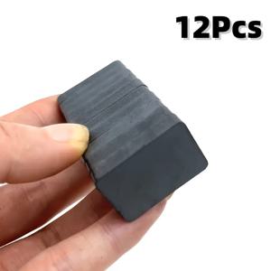 TEMU 12개 30x20x6mm 블랙 페라이트 자석, 냉장고 및 화이트보드용, 내구성 강한 철산화물 소재, 사용 및 취급이 간편