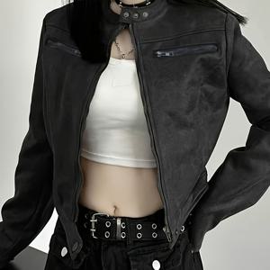 TEMU 여성용 우아한 레트로 지퍼업 재킷 - 앞면 지퍼 클로저가 있는 시크한 가을/겨울 겉옷, 일상 및 공식 행사용 구조적인 핏 - 여성 패션 코트 (부피 없는 디자인), 여성 겨울 코트, 시즌별 옷장, 클래식 실루엣