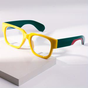 TEMU 여성 & 남성용 레트로 스퀘어 안경 - 오버사이즈 라운드/비처방 안경, 생동감 있는 노랑, 초록, 주황, 빨강, 흰색, 검정, 갈색, 회색, 파랑, 보라, 분홍, 청록, 자홍, 청록, 라임, 네이비, 마룬 - 일상 및 공식 행사용 대담한 안경 - 파티, 포토샷, 캐주얼 복장용 비처방 안경 - 안경 케이스와 호환 가능