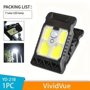 TEMU 1개 야외 태양광 충전 램프, 휴대용 LED 모션 센서 조명 - 정원, 문, 데크, 계단, 파티오, 캠핑 조명, 마당 장식용 벽등