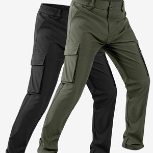 TEMU 2개 남성용 아웃도어 팬츠 - 빠른 건조 사계절 트라우저, 다중 포켓, 하이킹, 캠핑, 체육관, 여행용 레그 핏 - 올리브 그린/탄색 - 남성 및 청소년에게 이상적 - 내구성 있고 쉬운 관리 디자인, 하이킹 장비, 기능성 포켓, 통기성 원단, 다용도 트라우저, 남성용 워크팬츠, 군사 의류, 남성용 여름 카고 팬츠, 남성용 카고 팬츠, 남성용 옷