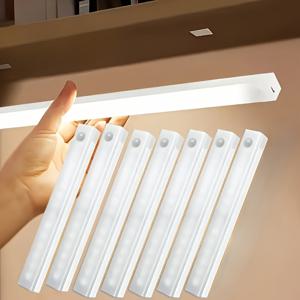 TEMU USB 충전식 마그네틱 모션 센서등 6개 세트 - USB 전원, 에너지 효율 높음, 적외선 감지 기능, 와인 캐비닛, 옷장, 침실, RV, 계단에 적합.