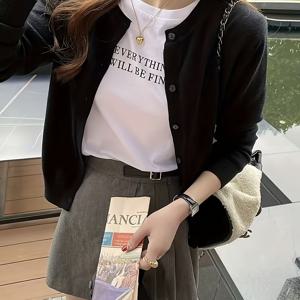 TEMU 여성용 우아한 솔리드 컬러 오픈 프론트 스웨터, 사계절 데일리 편안함과 부드러운 질감|가디건