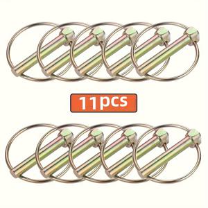 TEMU 농업용 트랙터, 트레일러, 트럭 및 잔디깎이용 11팩 헤비듀티 스틸 핀 - 퀵 릴리즈 1/4인치 직경 잠금 핀 클램프