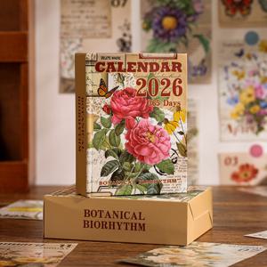 TEMU 365장 빈티지 플로럴 스크랩북 종이 책 + 2026 캘린더 - 365일 플래너, 월별 탭, 라벨링된 날짜 & 주간 레이아웃, 무점착 장식 배경, DIY 저널, 불렛 저널링, 플래너 액세서리, 스크랩북 용품 (불렛 저널링 시스템 호환) - 우아한 빈티지 감성의 플로럴 패턴과 파스텔 컬러, 창의적 사용을 위한 365장 플래너