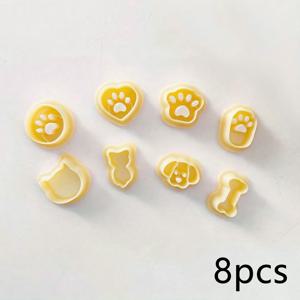 TEMU 8개 세트 강아지 & 고양이 모양 플라스틱 폴리머 클레이 몰드 - 귀걸이 & 주얼리 만들기 키트용 고정밀 호환, DIY 소프트 클레이 귀걸이, 도자기 스탬핑 & 엠보싱 도구, 강아지/고양이 종류별 커터 포함 (초보자 & 주얼리 아티스트용)