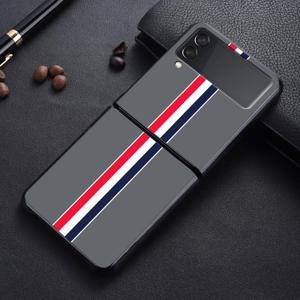 TEMU 폰 케이스: 혼합 컬러 라인 패턴 럭셔리 하드 백 커버 갤럭시 Z 플립5 Z 플립4 Z 플립 7 6 5 4 3 Z 플립6 Z 플립7 FE Z 플립3 호환