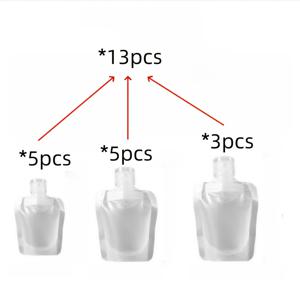 TEMU 13개 30/50/100ml 심플 여행용 에멀젼 병/봉투, 화장품 워터 크림 에멀젼 리필에 적합. 휴대용 일회용 리필 봉투. 포장에 유용, 채우기 쉬운 디자인, 휴대 용이, 누수 방지, 손세탁 가능, 크리스마스 선물