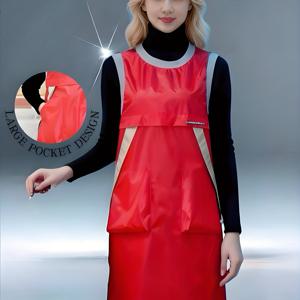 TEMU 여성용 겨울 레드 재킷 | 레터 테이프 장식의 민소매 PVC 패션, 요리, 가정, 사무실에서 다용도로 사용 가능.