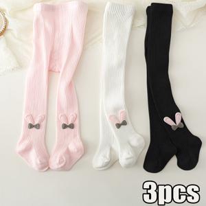 TEMU 토끼 귀가 달린 소녀용 이어 언더웨어 3팩 - 부드러운 스트링 팬티, 어린 소녀용, 손세탁 전용 (3팩)