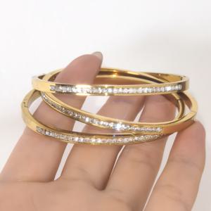 TEMU 3개 세트 304 스테인리스 스틸 팔찌 - 반짝이는 골드 매칭 뱅글 주얼리, 데일리웨어, 파티, 웨딩 및 특별한 행사에 적합 - 1개 골드 코팅 304 스테인리스 스틸 체인, 청소년용