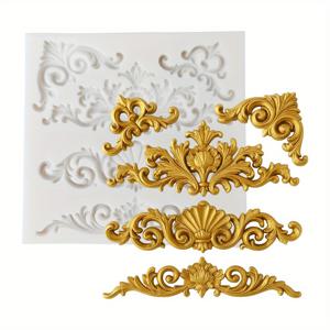 TEMU 빈티지 바로크 유럽 프레임 실리콘 몰드 - DIY 캐스팅 공예용품, 클레이, 석고, 홈 데코, 직사각형 모양, 공예 재료|빈티지 바로크 디자인|내구성 있는 실리콘 몰드