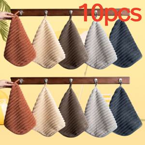 TEMU 10개 초극세사 고급 타월 세트 - 뛰어난 흡수력 & 빠른 건조 핸드 타월, 11.8 x 11.8인치 - 가정, 욕실 및 여행 필수품으로 다용도 사용 가능, 걸이 루프, 보풀 방지, 야외 사용, 주방 및 선물용으로 완벽, 워시 클로스