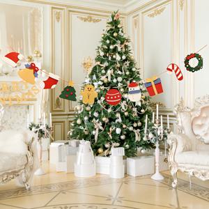 TEMU 1개 다층 크리스마스 펠론 피규어 깃발 벨, 스타킹, 트리 & 진저브레드 포 맨 - 펠트 3D 매달기 장식, 창문, 문, 겨울 파티, 새해, 휴일 장식용