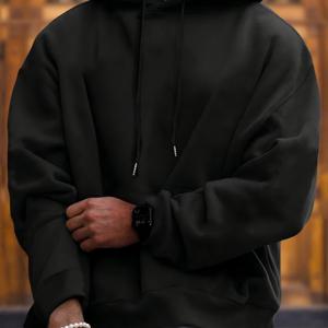 TEMU 남성 캐주얼 후드 스웨트셔츠, 플러스 사이즈