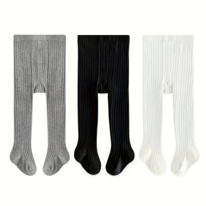 TEMU 3개 세트 레깅스, 단색 타이츠, 부드럽고 편안함, 유아, 남아, 여아에게 적합, 다양한 색상으로 제공.