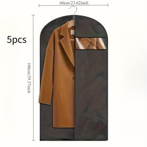 TEMU 5개입 강력한 지퍼형 옷걸이 옷 가방 - 대용량 옷 보관 정리함, 색상 코드 디자인 (옷장, 세탁, 여행용) - 공간 절약형 옷장 정리, 세탁 필수품, 튼튼한 플라스틱, 옷장 필수품