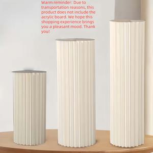 TEMU 3pcs 크리스마스 및 할로윈 장식 테이블 - 새 제품 고품질 두꺼운 접이식 디스플레이 스탠드 디스플레이 랙 로마 기둥 원통형 웨딩 생일 장식 꽃 스탠드 (장식용으로만 사용, 음식과 접촉 금지), 파티 장식,클래식 디자인,축제 장식,내구성 있는 종이,이벤트 플래너