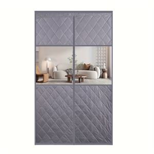 TEMU 1개 겨울용 따뜻한 문 커튼 — 투명 창문 포함, 두꺼운 방풍 기능, 홈/침실용, 룸 디바이더에 이상적