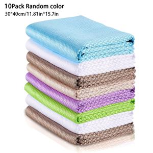 TEMU 5/10개 재사용 가능한 물고기 비늘 클리닝 천 - 뛰어난 흡수력, 부드럽고 내구성 있는 극세사 타월 (주방, 유리, 가구, 자동차용) - 다용도 청소 헝겊, 주방 청소 용품, 유리 청소, 높은 흡수성 소재, 요술행주, 일회용수세미, 면행주, 행주 주방, 주방행주, 수세미 주방용