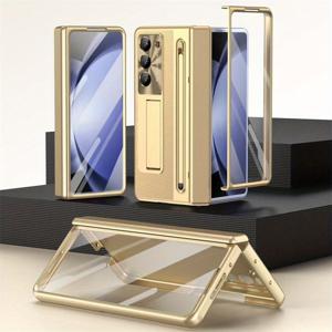 TEMU 이 폰 케이스는 삼성 Zfold7를 완벽하게 보호하며, 도금된 중앙 힌지, 펜/스τυ루스 슬롯, 강화 유리 보호 기능을 제공합니다., 폰케이스, 아이폰케이스, 아이폰 케이스, 핸드폰 케이스, 핸드폰케이스, 아이폰 폰케이스