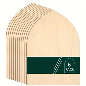 TEMU 6개 대형 아치형 나무 장식 패널 - 공예, 홈 데코, 크리스마스 장식품, 졸업 표지판용 천연 나무 미완성 나무 패널