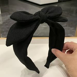 TEMU 여성용 토끼 귀 머리띠 - 귀여운 리본 머리핀, 탄성 밴드, 미끄럼 방지, 일상 및 공식 행사용 - 여성용 가을 겨울 머리띠