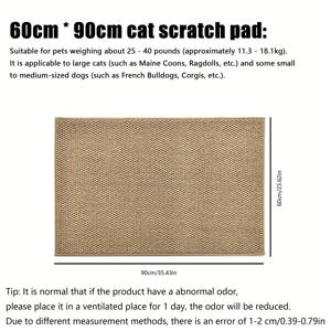 TEMU 1개 대형 스크래칭 매트, 미끄럼 방지 사이살 로프 표면 & 접착식 뒷면 - 실내/외 사용을 위한 강력한 매트, 스크래치 방지 애완 동물 침대 & 가구