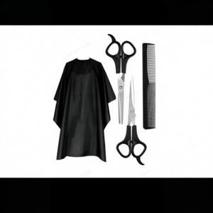 TEMU 4pcs 전문가용 헤어 커팅 세트 (정전기 방지 살롱 케이프 포함) - 튼튼하고 내구성이 뛰어난 미용 도구, 가위, 빗 & 브러쉬 - 가정용 살롱, 살롱, 미용사용 - 남성, 여성, 스타일리스트를 위한 이상적인 선물 - 저렴한 가격의 헤어 커팅 키트, 스타일리시한 디자인