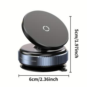 TEMU 4개 자석 휴대폰 거치대 세트 (진공 흡착 컵 포함) - 홀더 1개, 매직 링 1개, 청소 도구 1개, 고무 패드 1개 포함 - N52 강력 자석, 360° 회전 및 조절 가능 홀더, 차량 대시보드 및 데스크탑에 적합