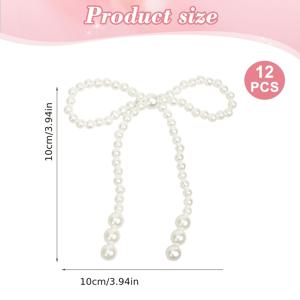 TEMU 12개 세트 우아한 화이트 리본 크리스마스 트리 장식 - 대형 & 소형 플라스틱 리본, 반짝이는 포인트, 웨딩, 화환, 선물 포장 장식, 내구성 있는 리본 모양 (깃털 없음) - 대형 6개 + 소형 6개, 크리스마스 데코