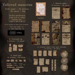 TEMU 90매 빈티지 크라프트 종이 스크랩북 키트 | 레트로 감성, 혼합 색상, 판타지 테마 콜라주 용지의 저널 에피메라 패키지