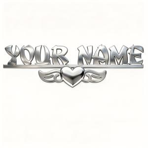 TEMU 커스텀 자동차 엠블럼 - 날개 달린 하트 레터 에디션, 금속 레터 엠블럼, 자동차 스티커, 멋진 배지 장식 데칼 액세서리, 피아노 트럭 선물, 아버지의 날 선물, 차량 액세서리