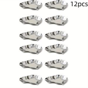 TEMU 12개 스테인리스 스틸 조개 껍데기 - 재사용 가능한 음식 껍데기 팬, 조개, 그릴, 해산물, 조개, 새우 요리용 - 내구성, 간편한 세척, 주방 및 식사용으로 이상적, 주방용 조개 껍데기