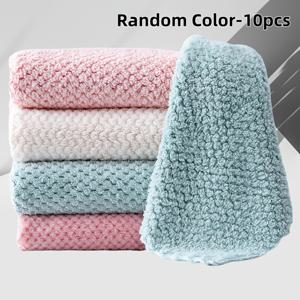 TEMU 10개입 대형 파인애플 패턴 타월 - 뛰어난 흡수력 & 기름 흡수, 빠른 건조 욕실 & 주방 타월, 인체공학적 후크 포함, 혼합 색상 가정 청소용, 부드러운 질감