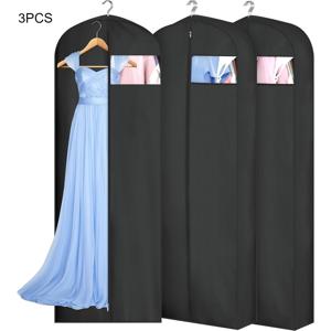 TEMU 3개 세트 헤비듀티 PEVA 의류 보관 가방 - 지퍼 잠금 및 걸이 후크가 있는 초장형 의류 보관, 웨딩드레스, 정장, 여행용 투명 드레스 보호 커버 - 먼지 방지 여행 가방 정리함 (드레스, 웨딩웨어)
