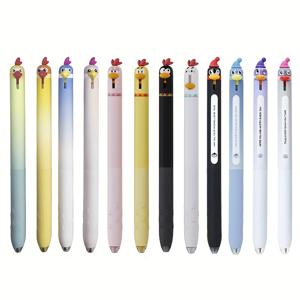 TEMU 12개입 펭귄 병아리 앵무새 젤펜 창의적인 새 스타일 젤펜 0.5mm 블랙 펜 사무용품 필기구, 장난기 넘치는 문구류,귀여운 동물 펜,부드러운 필기,미세한 팁 펜,멀티팩 펜,학생들,창의적인 전문가들