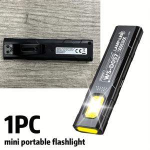 TEMU 1개 MACROCOSM USB 충전식 듀얼 모드 손전등 (베이스 & 펜 클립 포함), USB 비상등 및 사이드 라이트 - 핸즈프리 작업등 (하이킹, 캠핑, 낚시, 현장용) - 스마트폰 호환 (무선)