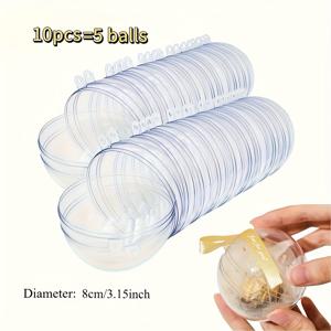 TEMU 10/20/40개 투명 충전형 구형 장식품 - 80mm 두께 플라스틱 펜던트, 크리스마스 트리, 결혼식, 발렌타인데이 및 추수감사절 장식, 파티 홈 데코 액세서리, 장식품 | 충전식 플라스틱 장식품에 적합