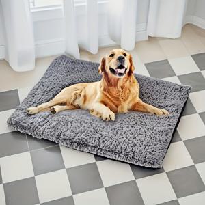 TEMU 두꺼운 소프트 애완 동물 매트, 2.0 업그레이드 버전 (내장된 단열 알루미늄 포일 포함), 분리형 미끄럼 방지 디자인, 고양이 침대 및 강아지 케이지에 적합, 가을 및 겨울철 따뜻함에 이상적, 폴리에스터 섬유 충전재