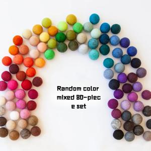 TEMU 80개 펠트 볼 - 혼합 색상 (강황, 하늘색, 분홍, 주황, 보라색, 흰색, 녹색, 빨강, 네이비 블루, 복숭아색) 손으로 만든 장식용 볼, 화환용