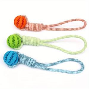 TEMU 1개 강력한 브레이디드 로프 개 씹는 장난감 - 공격적인 씹는 개를 위한 개별 포장 브레이디드 케이블, 질질 끄기, 던지기 및 치아 청소용 텍스처 핸들 - 대형 견종 강아지 & 개 씹는 뼈 (다양한 색상 옵션)