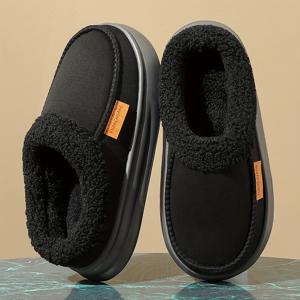 TEMU FZT 남성용 엑스트라 라지 슬리퍼 | 겨울 따뜻한 슬립온 모카신 스타일 홈 슈즈, 부드러운 패브릭 갑피, 브라운, 실내/실외 편안함에 적합, 세척이 용이한 내구성 구조, 하루 종일 착용 가능