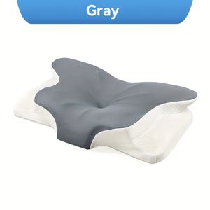 TEMU 인체공학적 나비 모양 메모리폼 베개 | 수면 보조, 느린 반발, 등/옆으로 자는 사람에게 적합, 호텔 품질, 편안한 수면, 부드러운 질감, 세탁기 사용 가능한 커버, 중간 정도의 경도, WKEFF 브랜드.