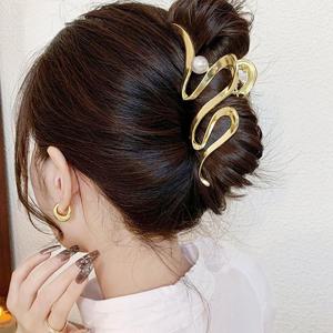 TEMU 물결모양 소라머리 집게핀