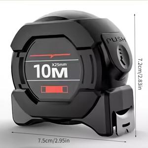 TEMU 1개 고정밀 레이저 스프레이 페인트 줄자, 자동 잠금, 내구성 있는 형광 코팅, 검정과 녹색, 내마모 강철, 5m/196.85인치 디스플레이|줄자